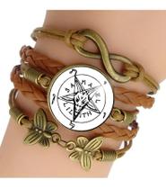 Pulseira Feminina Baphomet Pentagrama Invertido Lilith Samael Ajustável