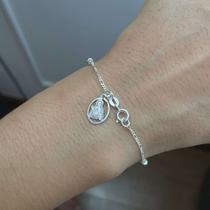 Pulseira Feminina Bolinha Pingente Santa Terezinha Prata 925 Pulseira Feminina Bolinha Pingente Santa Terezinha Prata 925