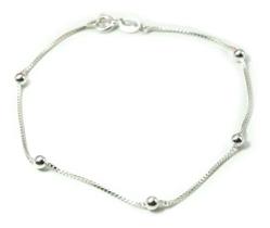 Pulseira Feminina Bolinha Prata Legitima 925