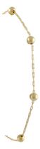 Pulseira Feminina Bolinhas 18 Cm 3.0 Ouro 18k Certificado 1 1 Cm