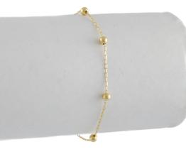 Pulseira Feminina Bolinhas 18 Cm 3.0 Ouro 18k Certificado