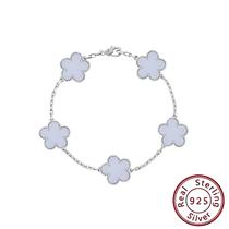 Pulseira Feminina Clássica De Prata S925 Lucky Grass Com Logotipo Temperamento Nobre De Primeira