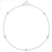 Pulseira Feminina Com Bolas 3mm Delicados Prata 925 Uma Joia