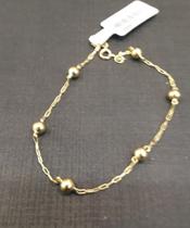 Pulseira Feminina Com Bolas 4mm Em Ouro 18k Pulseira Feminina Com Bolas 4mm Em Ouro 18k