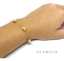 Pulseira Feminina Com Bolas Em Ouro 18k