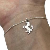 Pulseira Feminina com Pingente Cavalo Prata 925 Legítima