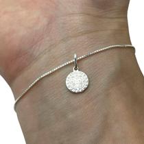 Pulseira Feminina com Pingente Medalha São Bento Prata 925