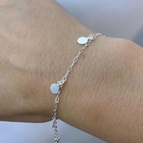 Pulseira Feminina com Pingentes Medalha Prata 925 Legítima Pulseira Feminina com Pingentes Medalha Prata 925 Legítima