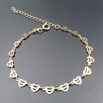 Pulseira Feminina Coração Amor Folheada a Ouro 18 k Pulseira Feminina Coração Amor Folheada a Ouro 18 k