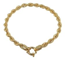 Pulseira Feminina Cordão Baiano 17 Cm Ouro 18k 750 Novidade