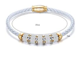 Pulseira Feminina Cordão Prateado Fecho Dourado de Imã