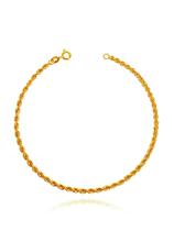 Pulseira Feminina Cordão Torcido 2,5mm Ouro 18k 750 c/ Estojo e Certificado