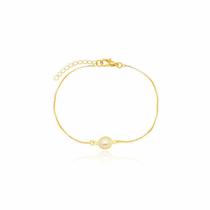 Pulseira Feminina Corrente Veneziana com Pérola Banhada a Ouro 18K Pulseira Feminina Corrente Veneziana com Pérola Banhada a Ouro 18K