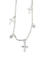 Pulseira feminina crucifixo e pedras inox cruz 18CM PCPZ111