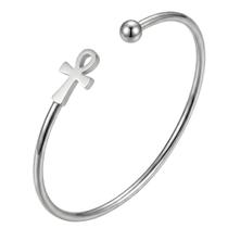 Pulseira Feminina Cruz Crucifixo Ankh Símbolo Egípcio Aço Pulseira Feminina Cruz Crucifixo Ankh Símbolo Egípcio Aço