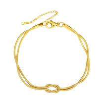 Pulseira Feminina De Aço Inoxidável Com Corrente De Cobra E Nó De Amor, Letra Inicial, Presente De Pulseira Feminina De Aço Inoxidável Com Corrente De Cobra E Nó De Amor, Letra Inicial, Presente De
