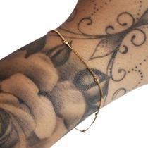Pulseira feminina de bolinhas ouro 18k banhada 18cm