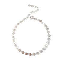 Pulseira Feminina de Chapinhas Pequenas Banhada a Ródio Pulseira Feminina de Chapinhas Pequenas Banhada a Ródio