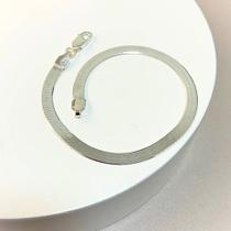 Pulseira Feminina de Fita Laminada Lacraia Grossa em Prata 925 Mulher Fashion Dia a Dia