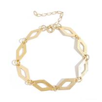 Pulseira Feminina de Losangos Vazados Banhada a Ouro 18k