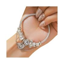 Pulseira Feminina De Moda Com Miçangas, Laço De Amor E Urso, Múltiplos Elementos, Presente Para