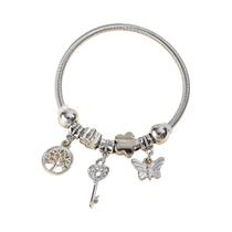Pulseira Feminina De Moda Com Miçangas, Laço De Amor E Urso, Múltiplos Elementos, Presente Para