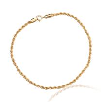 Pulseira Feminina de Ouro 18k Cordão Baiano Corda Torcido Diamantada