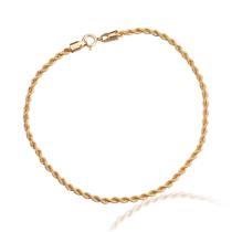 Pulseira Feminina de Ouro 18k Cordão Baiano Corda Torcido Diamantada