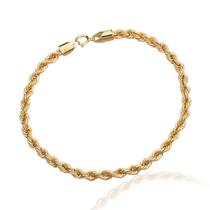 Pulseira Feminina de Ouro 18k Cordão Baiano Torcido 3,80mm