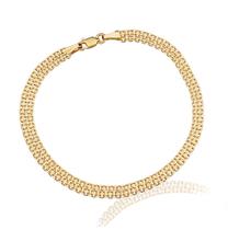 Pulseira Feminina de Ouro 18k Maciço Esteira Diamantada 5mm