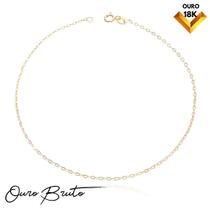 Pulseira Feminina de Ouro 18k Pulseira Cadeado 1,5mm Ouro Puro 750