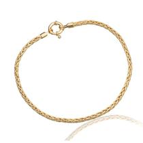 Pulseira Feminina de Ouro 18k Trançada Palmeira 2,80mm