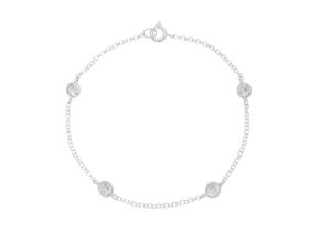 Pulseira Feminina De Pedra Zircônia Charme Luxo Prata 925