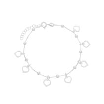 Pulseira Feminina De Prata 925 Bolinha Coração