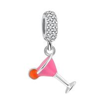 Pulseira Feminina De Prata 925 Com Pingente De Osso De Peixe Batom Óculos Joias Da Moda Para