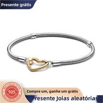Pulseira Feminina De Prata 925 Coração Estrela Lua Borboleta 16-21cm Amuletos Diy Presentes De Joias