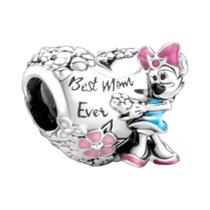 Pulseira Feminina De Prata 925 Disney Mickey Com Miçangas, Serve Para Joias Pandora DIY