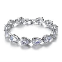 Pulseira Feminina De Prata Com Lágrimas De Anjo, 18 Cm, Joia De Luxo, Presente De Aniversário Pulseira Feminina De Prata Com Lágrimas De Anjo, 18 Cm, Joia De Luxo, Presente De Aniversário
