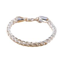 Pulseira Feminina De Prata Esterlina 925 Com Corrente Torcida Retrô, Joia Da Moda Para Casamento,