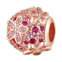 Pulseira Feminina De Prata Esterlina 925 Com Pingente De Coração E Contas De Zircônia Coloridas