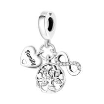 Pulseira Feminina De Prata Esterlina 925 Com Pingentes De Cachorro, Coração E Laço Joias Para