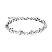 Pulseira Feminina De Prata Esterlina 925 Com Zircônias Brilhantes, Joia De Casamento, Presente Para