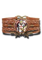 Pulseira Feminina Deus Vult Templários Cruzadas Ajustável