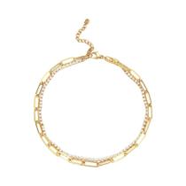 Pulseira Feminina Dourada De Aço Inoxidável Com Zircônia Cúbica, Estilo Tênis, 2mm, Delicada E