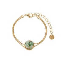 Pulseira Feminina Dupla Quartzo Verde Calm