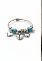 Pulseira Feminina Elegante Com Berloques Prateado 19 Cm cod 149