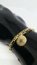 Pulseira Feminina Elo Duplo Religiosa Pai Nosso Banhada a Ouro Pulseira Feminina Elo Duplo Religiosa Pai Nosso Banhada a Ouro