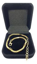 Pulseira Feminina Elo Turco 3mm Banhado a Ouro Premium