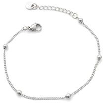 Pulseira Feminina Eloá Bola Bolinha Delicada Aço Inoxidável