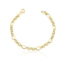 Pulseira Feminina em Ouro 18K com Elos Desquinados 5 em 1